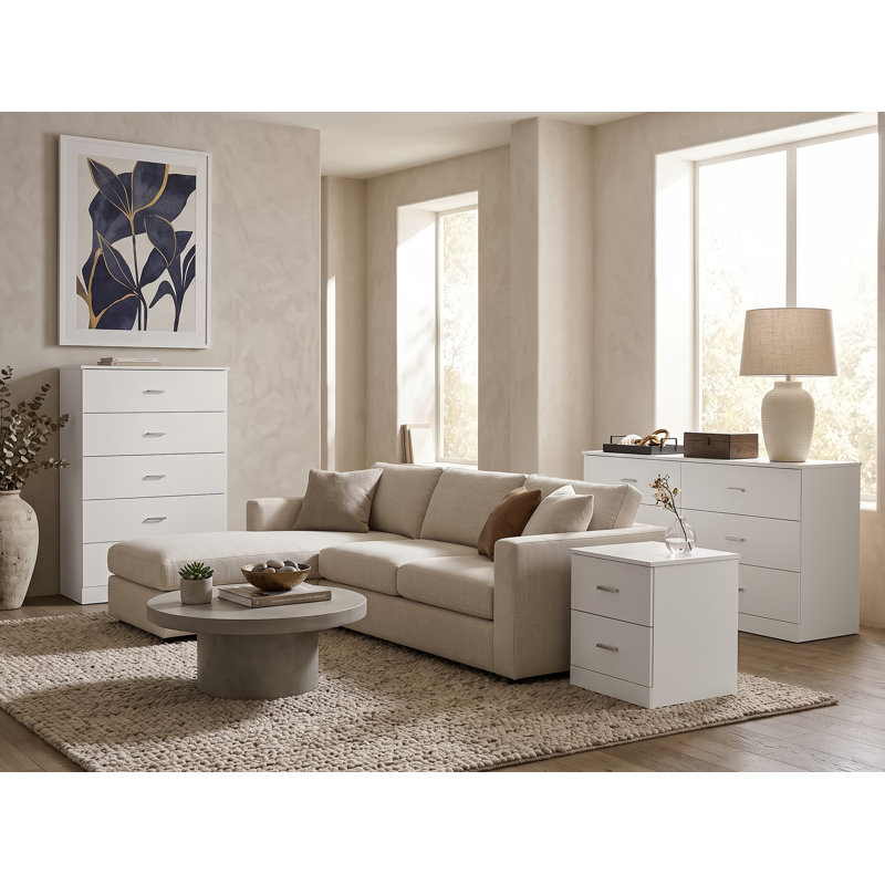 Allyannah 3 Pieces Bedroom Set, White