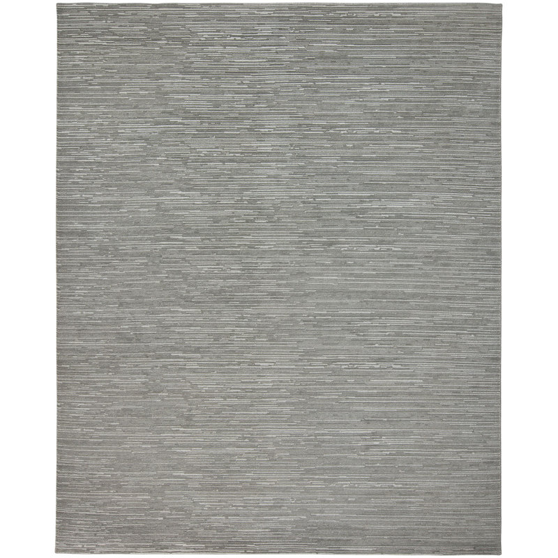 Tapis gris noué à la main Ritz, Rectangle de 10 pi x 14 pi