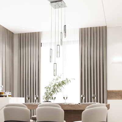 Elysian 5 LED Light Dimmable Chrome Chandelier