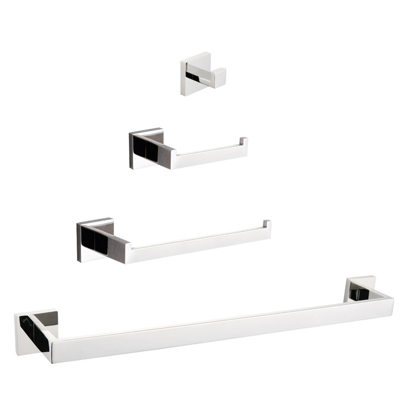 4 Bathroom Hardware Collection - 304 , Rust- Assurance. Versatile In Various Spaces. Modern Design, Coating. Hassle- Mount With Package Made Of 304, Stability. Application. Style, Scratch- Surface.