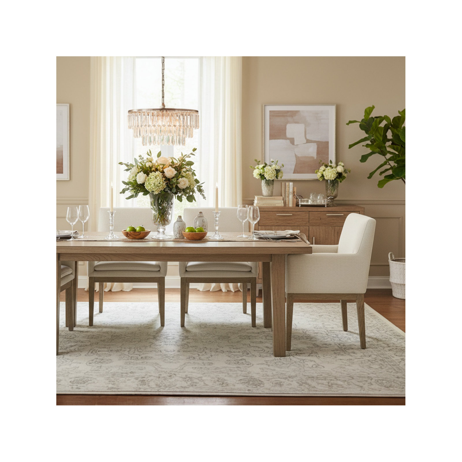 Bethea Dining Chair With Arms, Performance Linen Effie Linen 