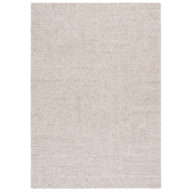 Harvest Hand Tufted Wool Cotton Solid Color Rug in Beige, Runner 2'3" x 9'