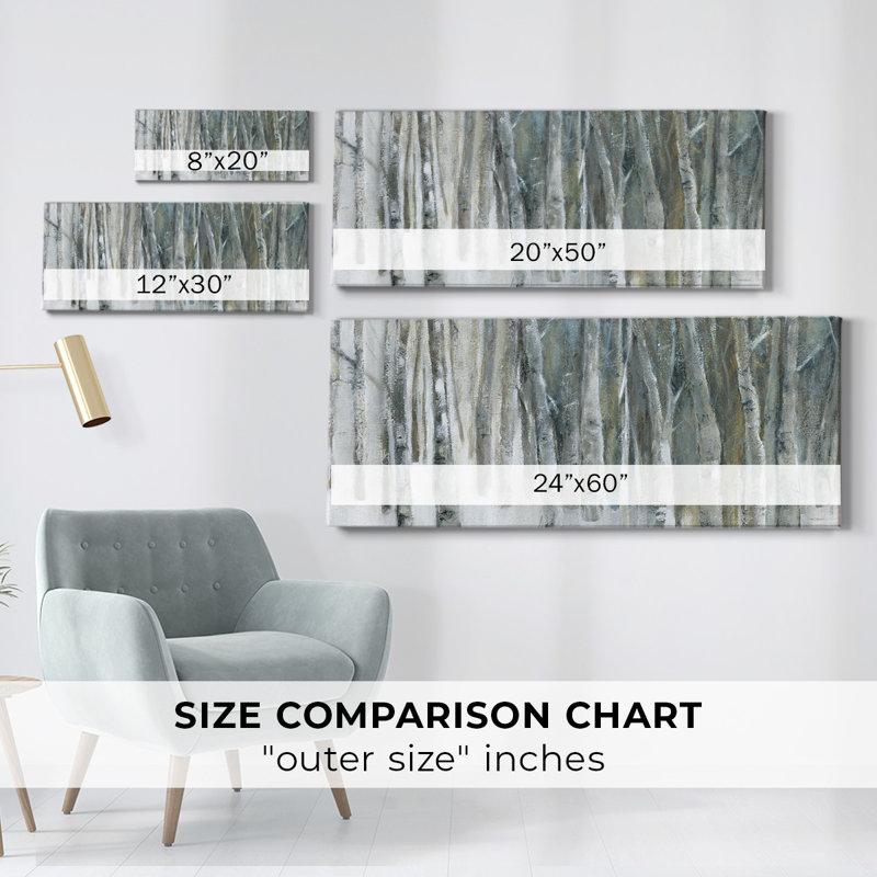 Banff Birch Grove sur toile, H 8 po x l 20 po x P 1,5 po