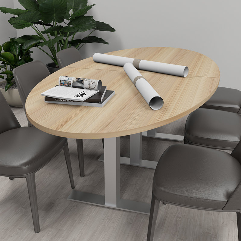 Table de conférence avec bases en forme de T, Nuit asiatique, L 96 po x l 48 po