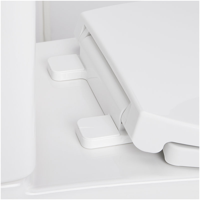 Millspring Low-Flow Two-Piece Elongated Toilet - White - Brushed Nickel Handle, Brushed Nickel