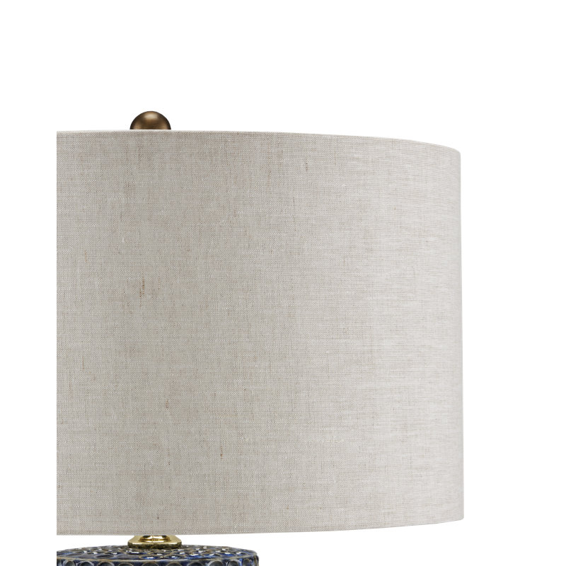 Polka Dot Table Lamp, Reactive Blue/Polished Brass