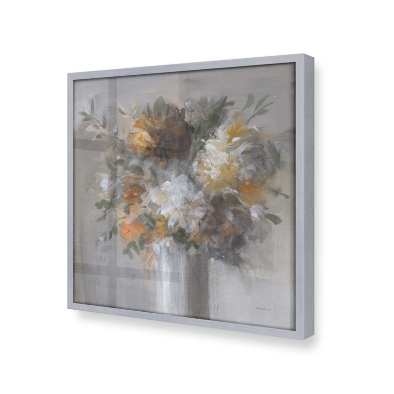 Récolte de fleurs, H 16 po x l 16 po x P 1,25 po, Cadre poli en chrome poli