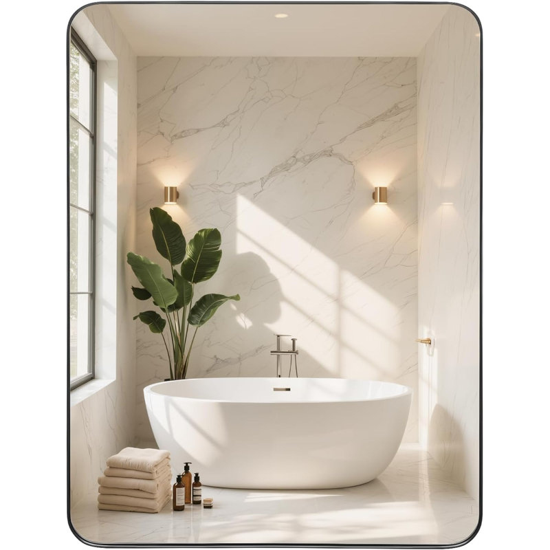 Metal Rectangle Mirror, 70L x 50W cm
