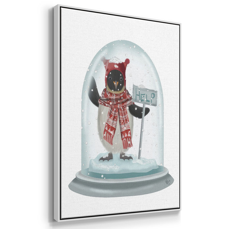 Boule à neige de Noël pingouin, H 25 po x l 17 po x P 1,5 po, Blanc
