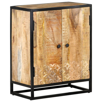 Hand Carved Sideboard 23.6" x 13.8" x 29.5" Solid Mango Wood