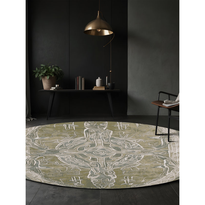 Silky Soft Plush Gray Area Rug, Round 4'