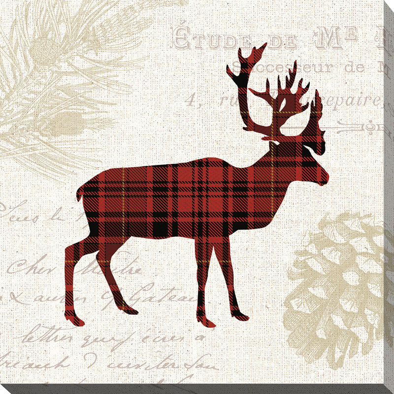 «Plaid Lodge I», impression sur toile, H 36 po x l 36 po x P 1,5 po, Toile tendue
