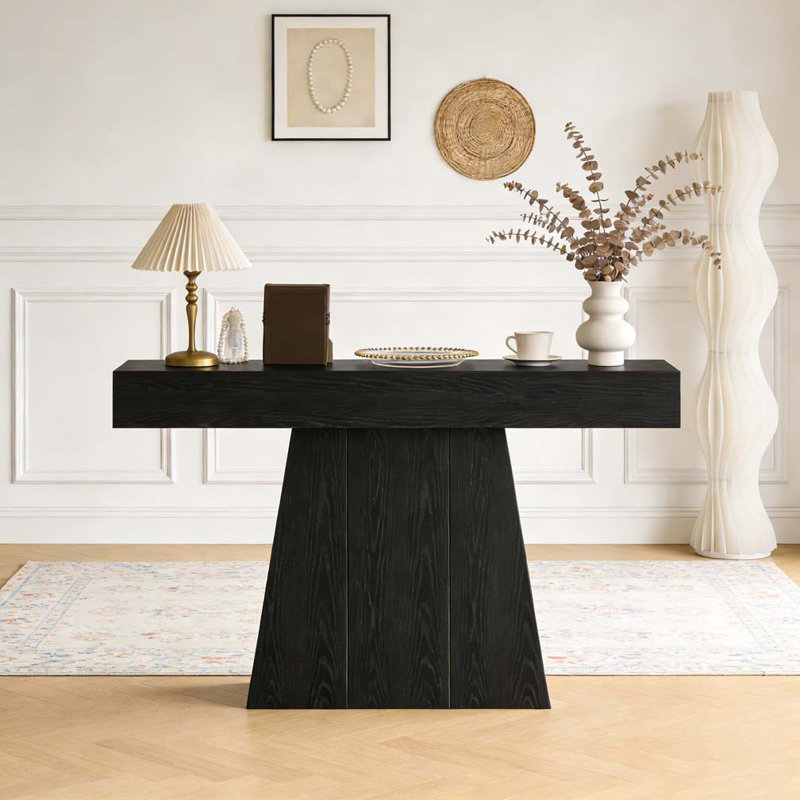 Italian-style minimalist wooden console table