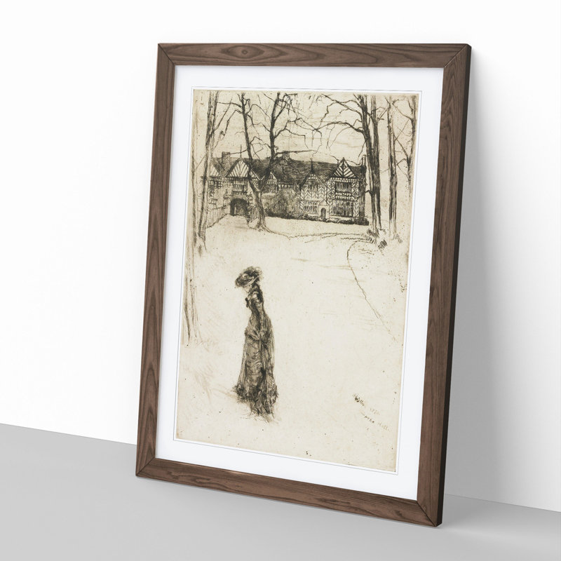 Lady in the Street by James Mcneill Whistler - Picture Frame Painting, Walnut Framed, 65cm H x 48cm W x 2cm D