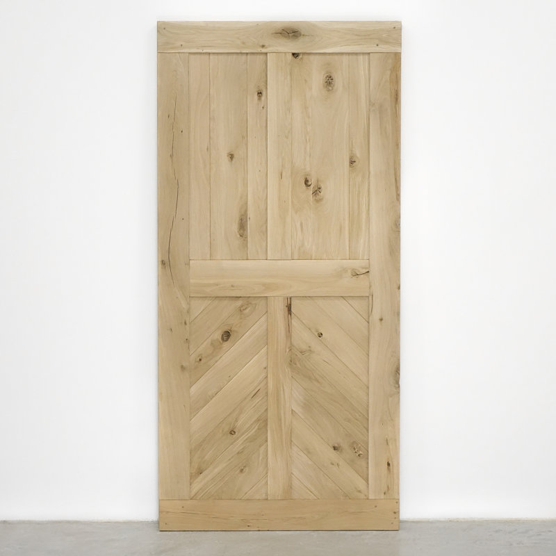 Waithman Solid Oak Wood Barn Door, Unfinished