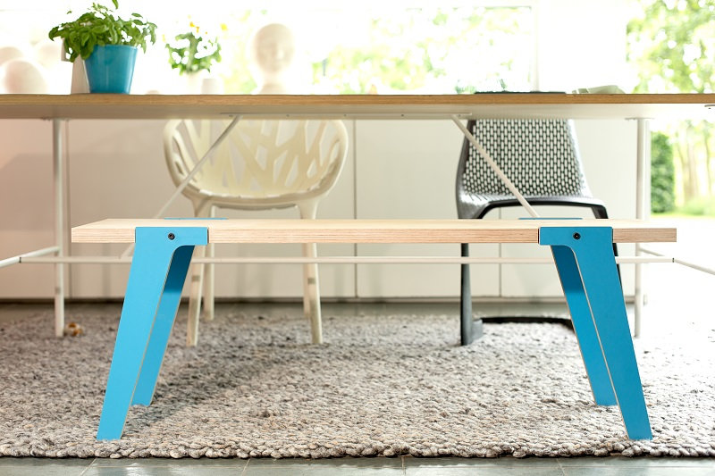 Giedi Upholstered Bench, Iris Blue