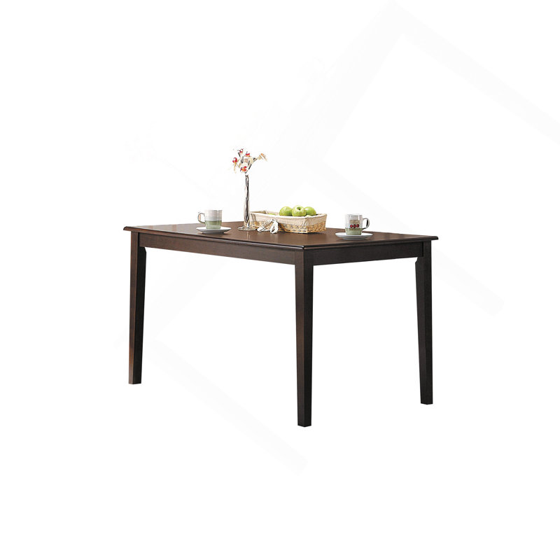 Table de salle à manger rectangulaire en bois avec pieds fuselés, plateau fixe (sans extension)