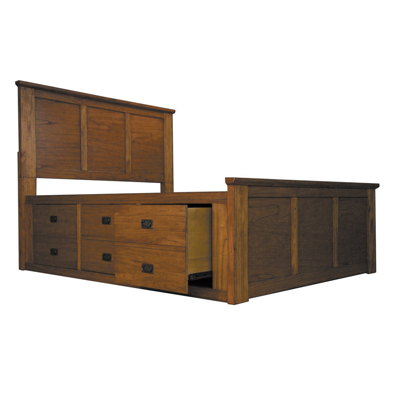 Orpha Solid Wood Bed with Drawers, Queen