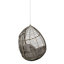 Chaise suspendue Teardrop, chaîne de 8 pi, siège de chaîne en tissu d'ameublement gris, tissage durable