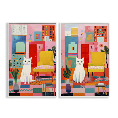 «Bright Room Sitting Cat», ensemble de 2 giclées par Roozbeh Bahramali
