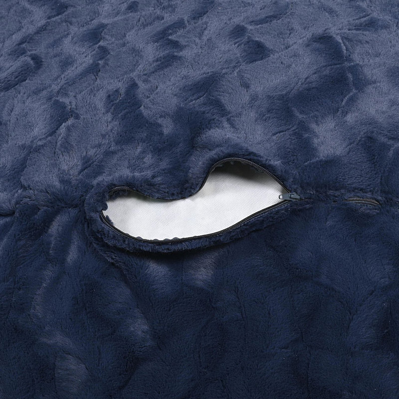 Leeban Aucun, Fausse fourrure bleu marine, H 39 po x l 56 po x P 56 po