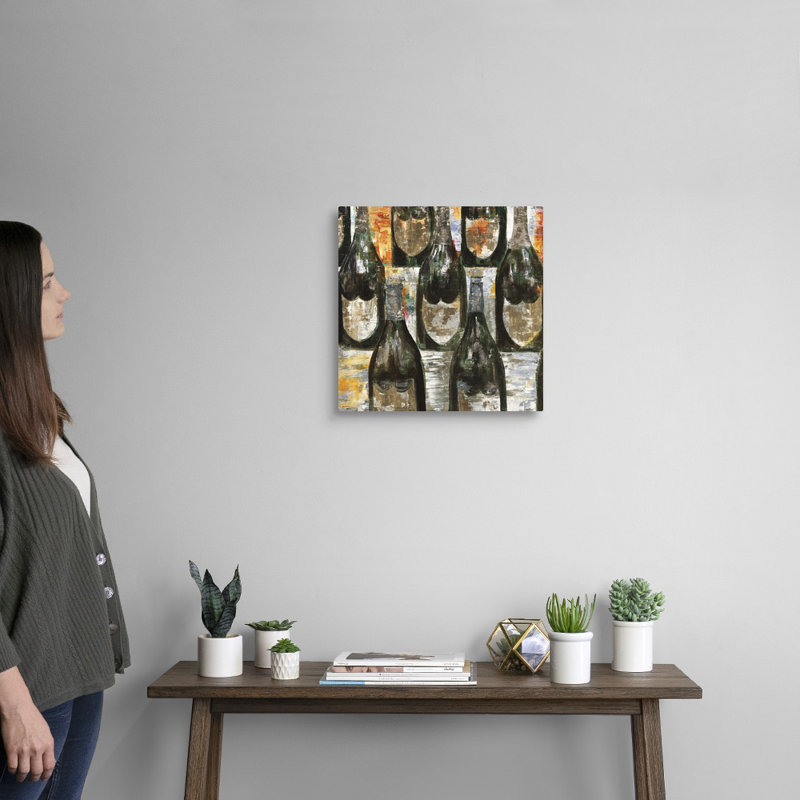 Reproduction d’art « Top Shelf Bottle Poppin » par Alexys Henry, Toile tendue, H 48 po x l 48 po x 1,25 po