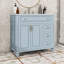 Meuble-lavabo autoportant élégant avec tiroir inclinable, lavabo en céramique et grand espace de rangement-767057860