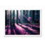 Mystic Purple Forest Sunrise - Art mural sur toile traditionnel-878869074-878869087