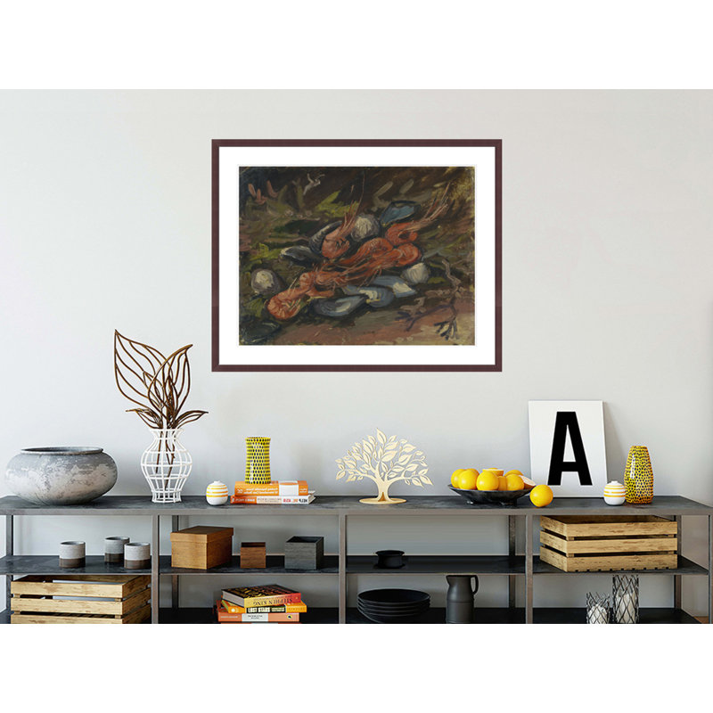 «Prawns and Mussels» par Vincent van Gogh, impression giclée encadrée, H 33,25 po x l 41,5 po