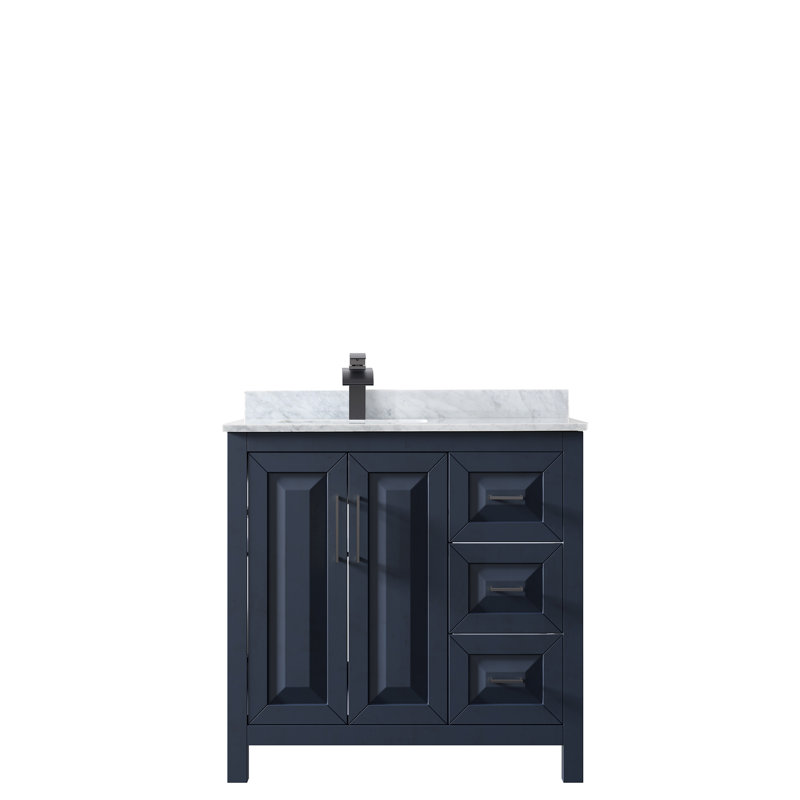 Daria 36'' W Single Vanity, Dark Blue, Matte Black