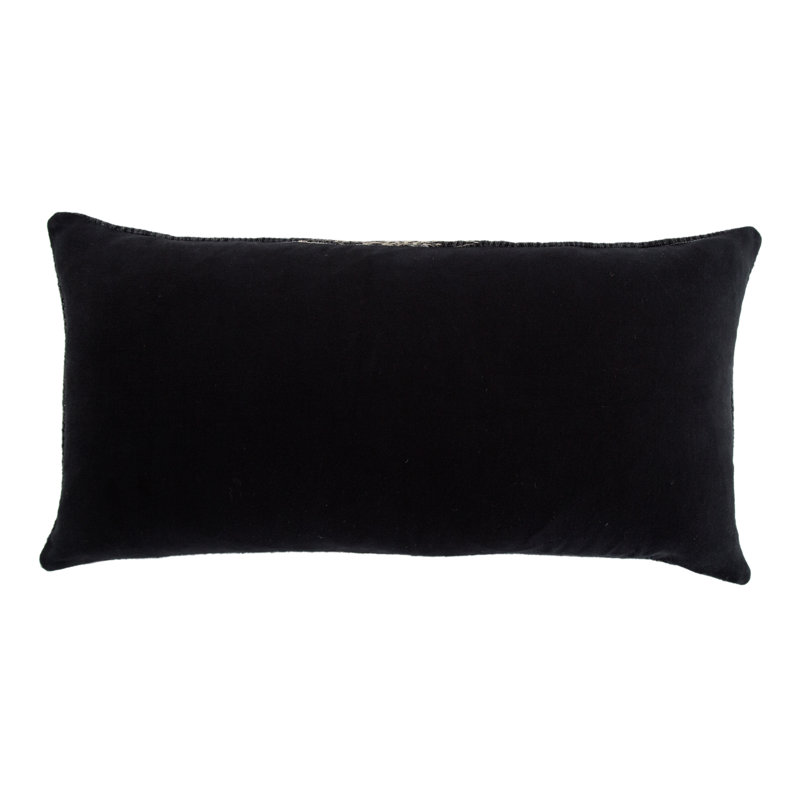 Aravalli Ombre Black and Gray Wool Lumbar Pillow