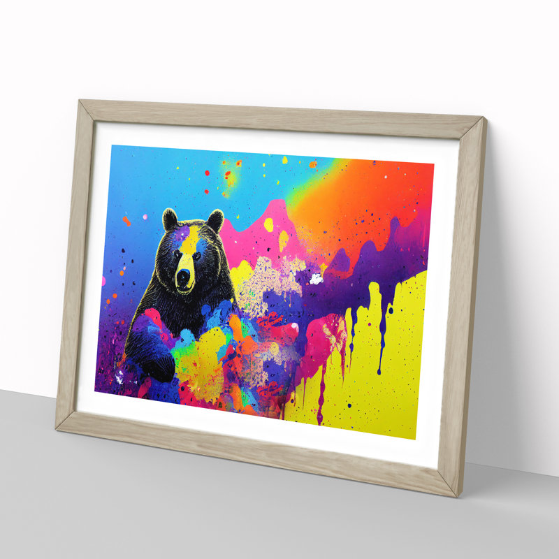 Bear Paint Splash - Framed Print