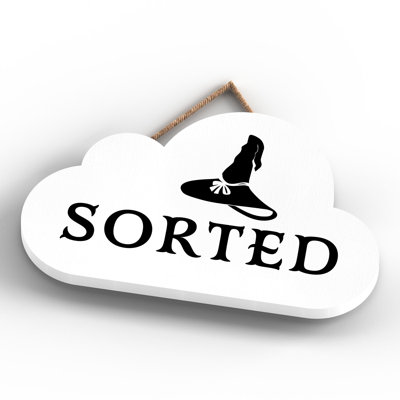 Witch Sorted Wooden Cloud Plaque