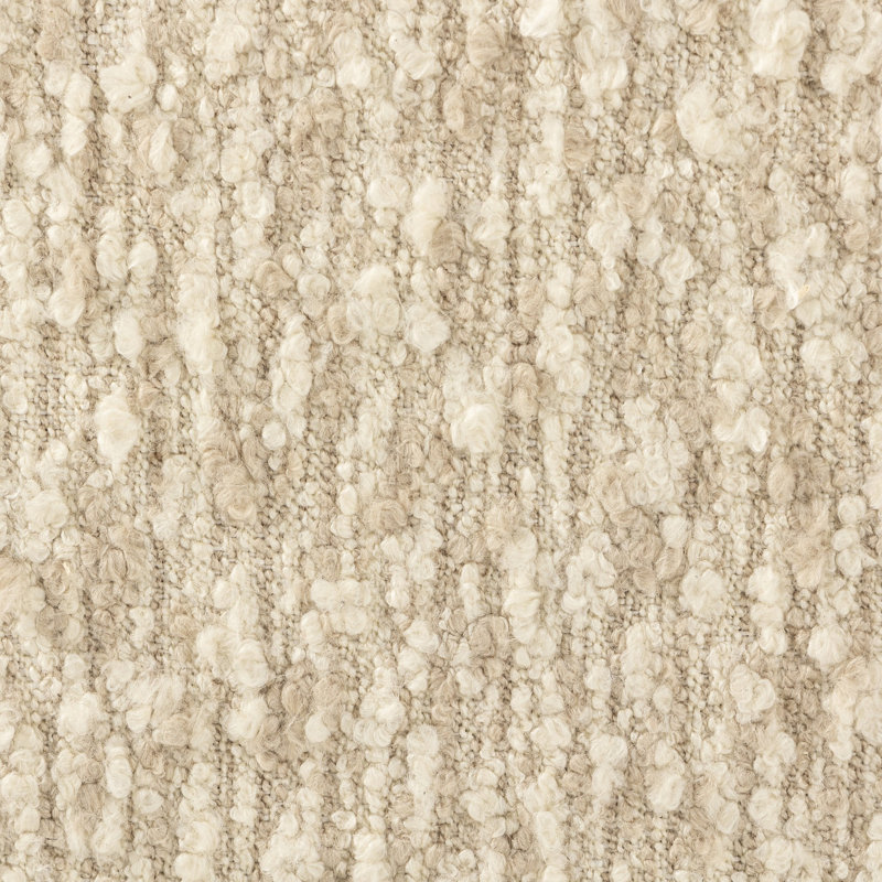 Aniston 21" Ottoman, Natural Oak, Oat Textured Bouclé