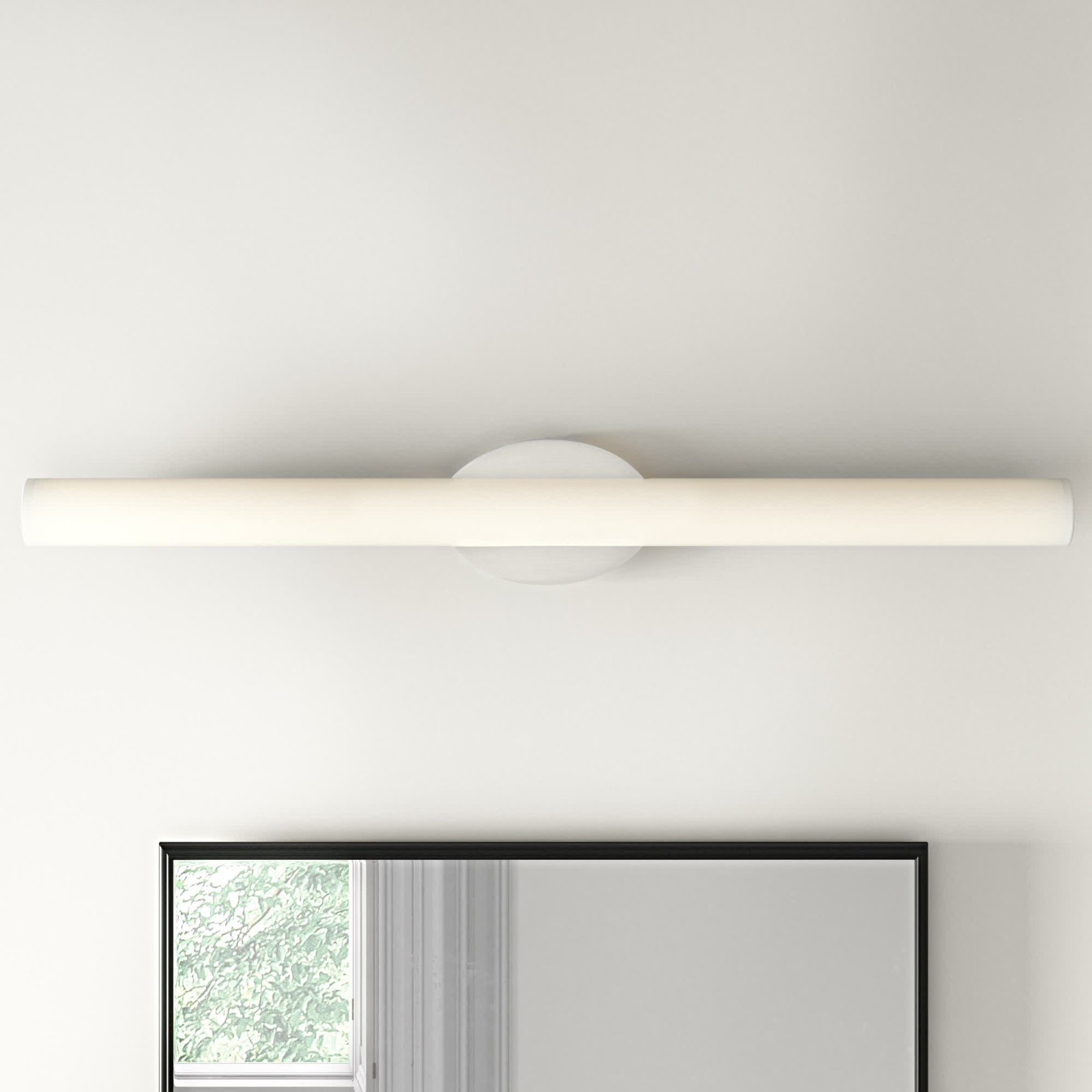 Delphine Single Frosted Dimmable LED Bath Bar, Brushed Nickel