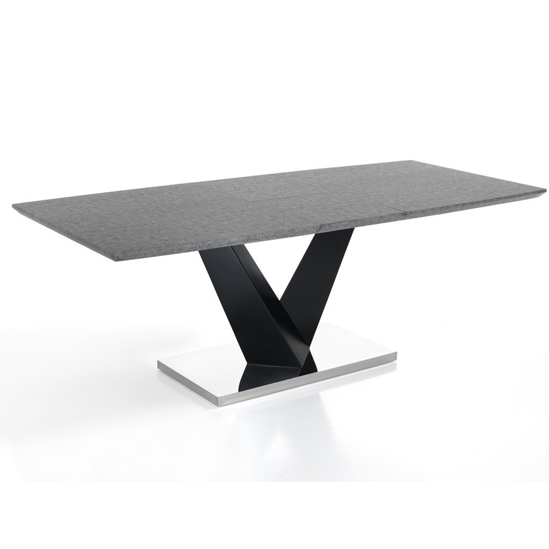Skeens Extendable Dining Table, Grey, Black/Silver
