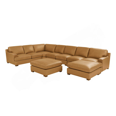 Leather Match Large Seating Modular Sectional