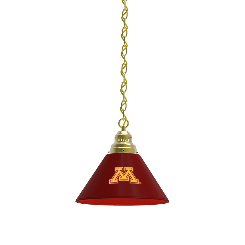 1 - Light Single Pendant, Brass, Minnesota Golden Gophers