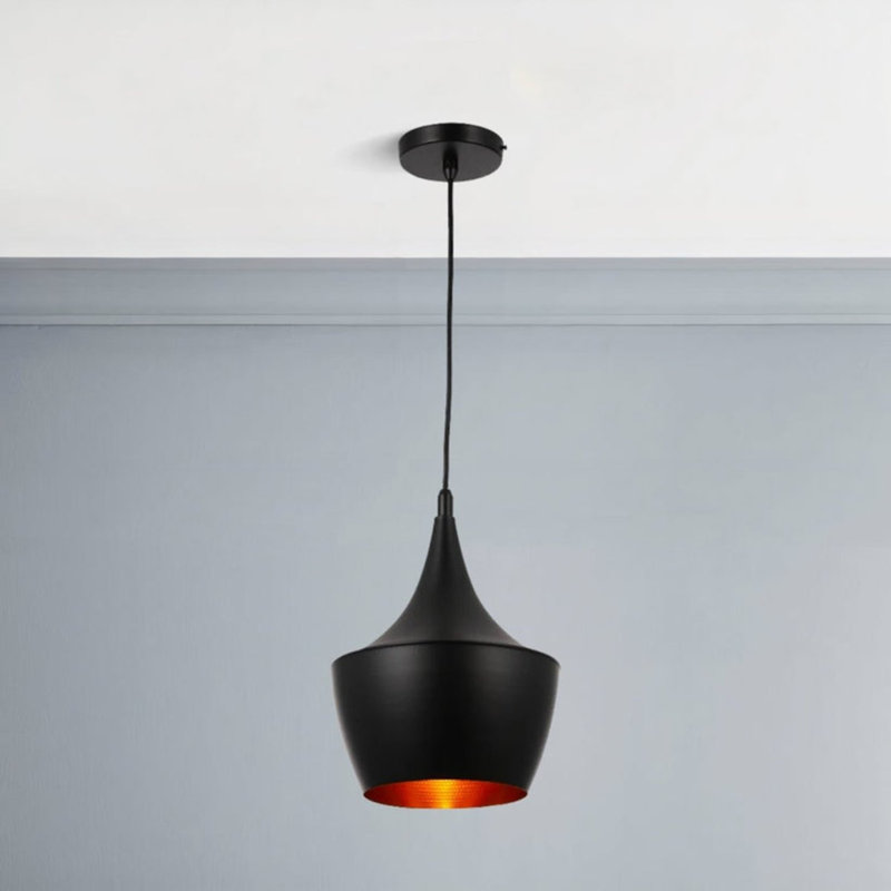 Luminaire suspendu noir mat 1 lumière