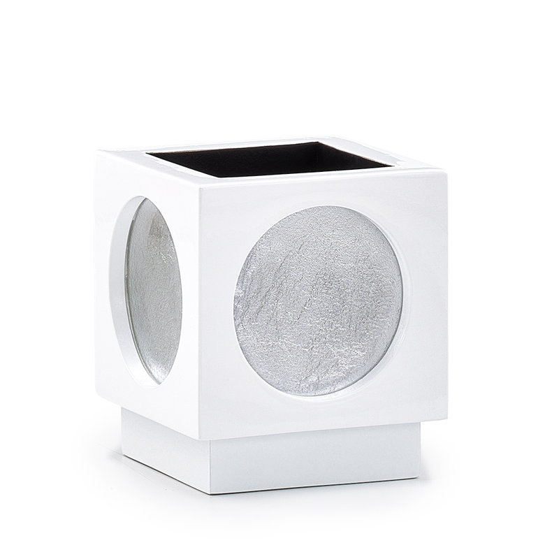 Moongate Toothbrush Holder, White/Silver