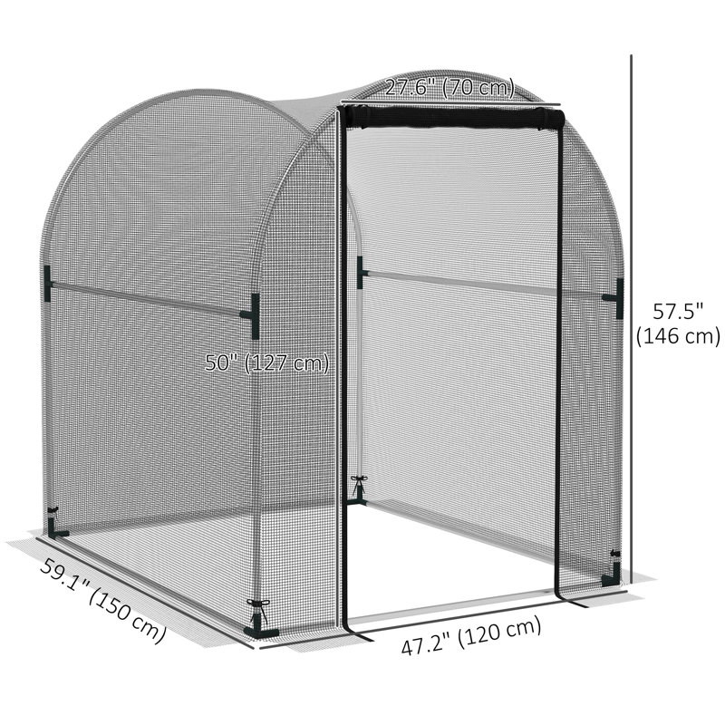 Protecteur de plantes 4,9 'x 3,9 "avec fermeture à glissière, H 4,8 pi x l 3,9 pi x P 4,9 pi 