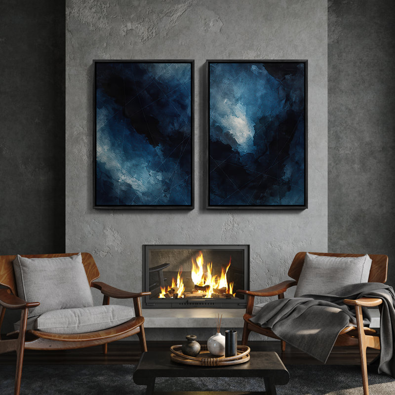 Art mural encadré, rétro, antique, classique pour chambre à coucher - 16 po x 24 po x 2 panneaux, H 24 po x l 16 po, Noir