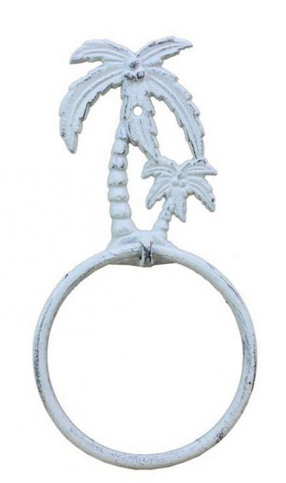 Anneau à serviettes palmier tree, Blanc délavé