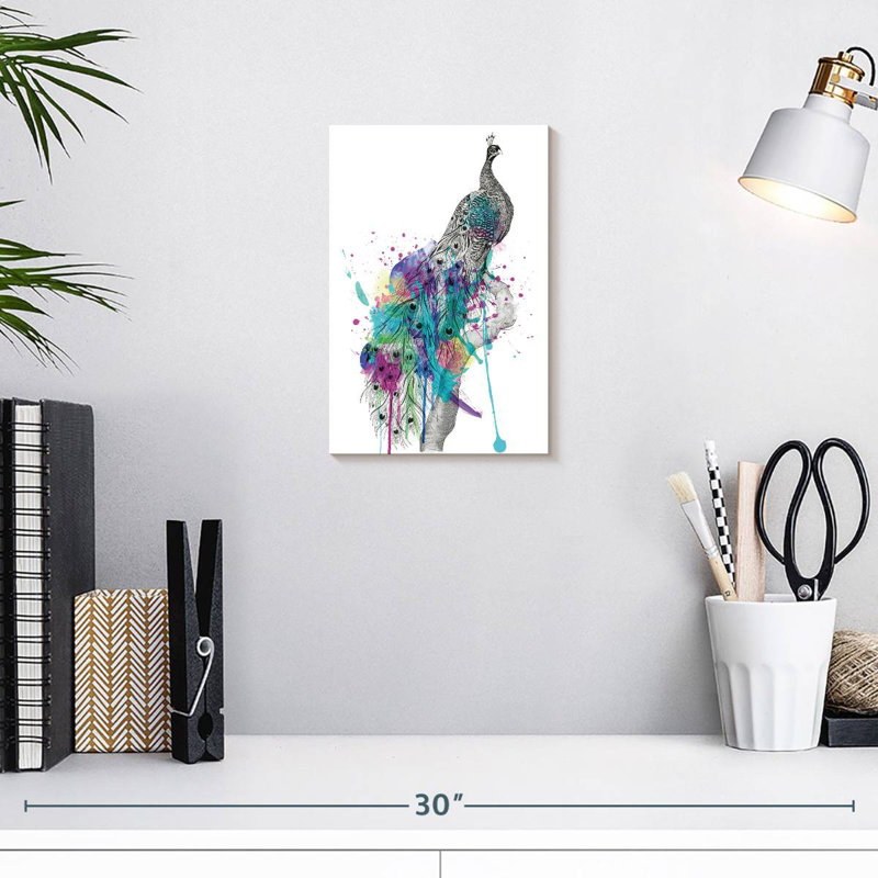Brampt Peacock Splash, H 12 po x l 8 po