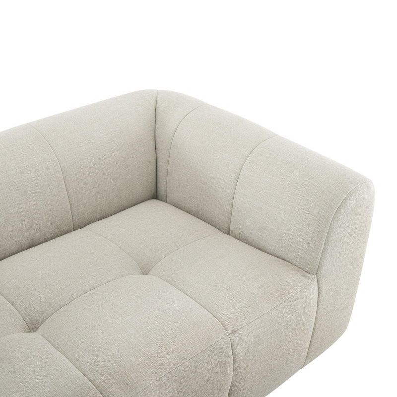 Liana Upholstered Fabric Loveseat, Linen