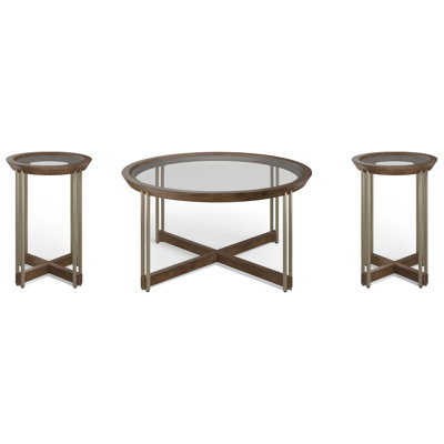 Elkton Round Cocktail Table With 2 Accent Table