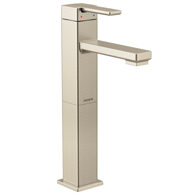 90 Degree Vessel Sink Bathroom Faucet with Drain Assembly, Brushed Nickel