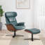 Fauteuil inclinable pivotant en cuir avec repose-pieds Blagorodna-2115129774