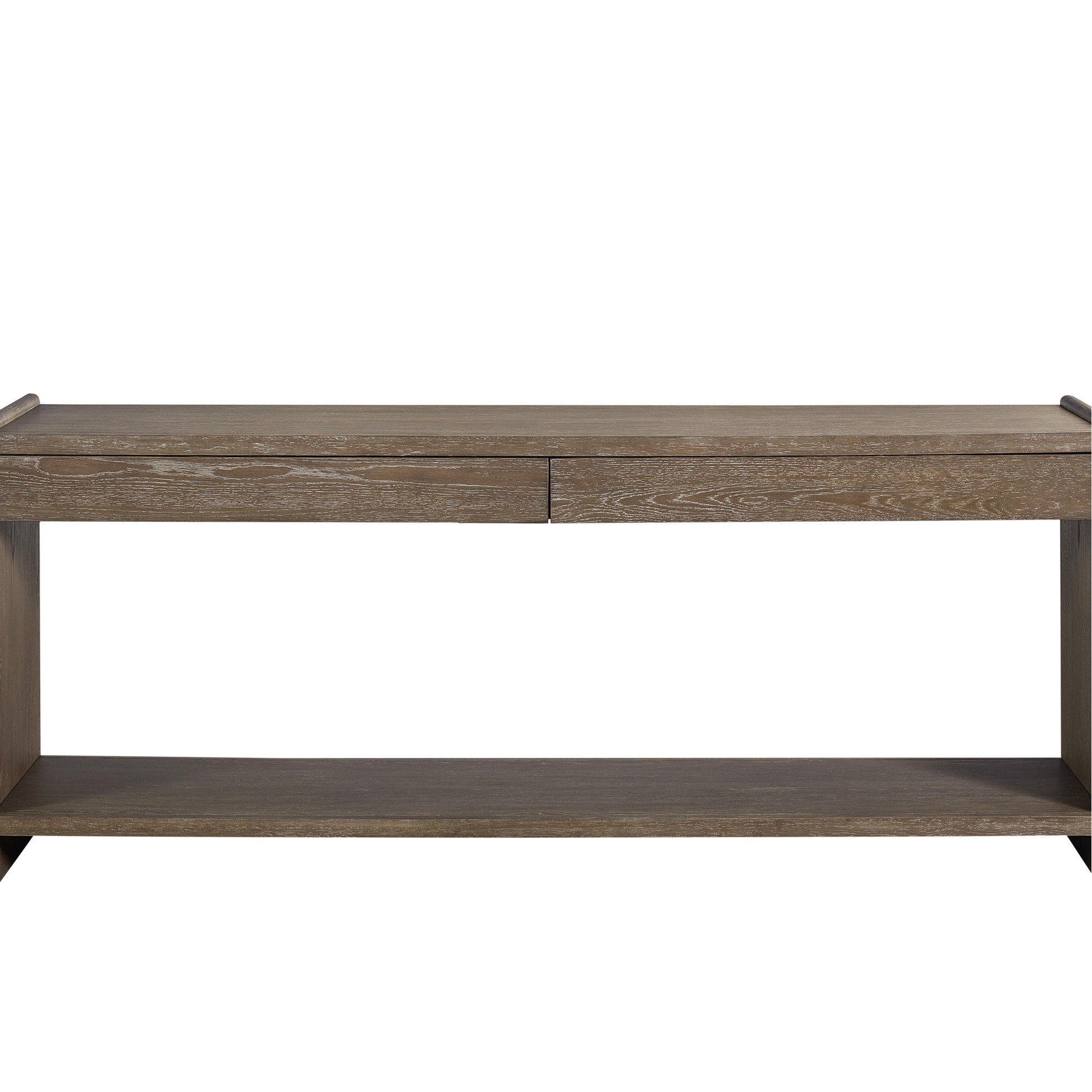 Latitude Run® Table With Two Wide Drawers, Brown Color, Solid Wood+ ...