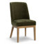 Chaises de salle à manger à dossier haut, revêtues de chenille, avec pieds en bois massif, hauteur d'assise de 45,7 cm (18 pouces).-857455839